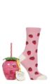 Women's 1 Pair SOCKSHOP Wildfeet 'Me Time' Gift Boxed Socks - Strawberry