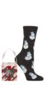 Women's 1 Pair SOCKSHOP Wildfeet Christmas Gift Box Socks - Snowman Grey