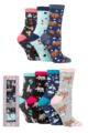 Ladies 7 Pair SOCKSHOP Wildfeet 7 Days of the Week Gift Boxed Socks - Assorted