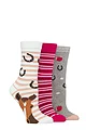 Women's 3 Pair SOCKSHOP Wildfeet Cotton Novelty Patterned Socks - Horse & Apples