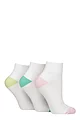 Women's 3 Pair SOCKSHOP Wildfeet Half Cushioned Sports Socks - Heel & Toe White