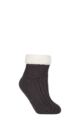 Women's 1 Pair SOCKSHOP Wildfeet Fleece Lined Slippers - Dark Grey