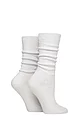 Women's 2 Pair SOCKSHOP Wildfeet Slouch Socks - White