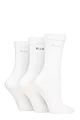 Women's 3 Pair Elle Plain, Striped and Patterned Cotton Socks with Smooth Toes - White