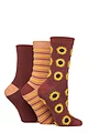 Women's 3 Pair Elle Spotty and Stripe Feather Bamboo Socks - Sunflower