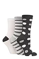 Women's 3 Pair Elle Spotty and Stripe Feather Bamboo Socks - Pink / Grey