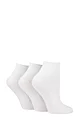 Women's 3 Pair Elle Ribbed Bamboo Ankle Socks - White