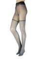 Ladies 1 Pair Trasparenze Tabasco Lurex Mock Hold Up Tights - Navy