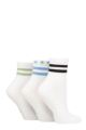 Ladies 3 Pair Elle Half Cushion Bamboo Sport Anklet Socks - White