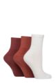 Women's 3 Pair Elle Half Cushion Bamboo Sport Anklet Socks - Plain Wild Poppy