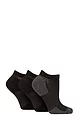 Women's 3 Pair Elle Sheer Stripe Cushioned Heel and Toe Sports Bamboo Trainer Socks - Black
