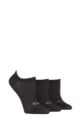 Ladies 3 Pair Elle Sport Mesh Bamboo No Show Socks - Black