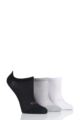 Ladies 3 Pair Elle Sport Mesh Bamboo No Show Socks - Black / Grey / White