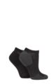 Ladies 2 Pair Elle Bamboo Cushioned Heel & Toe No Show Sports Socks - Black