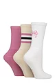 Women's 3 Pair Elle Half Cushion Bamboo Sports Socks - Bows