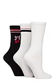 Women's 3 Pair Elle Half Cushion Bamboo Sports Socks - Cherry
