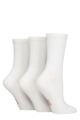 Ladies 3 Pair Elle Half Cushion Bamboo Sports Socks - Plain White