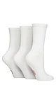 Women's 3 Pair Elle Half Cushion Bamboo Sports Socks - Plain White
