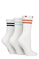 Women's 3 Pair Elle Half Cushion Bamboo Sports Socks - White Stripe