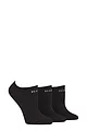 Women's 3 Pair Elle Bamboo Cushioned No Shows - Black Plains