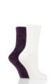 Ladies 2 Pair Elle Chenille Boot Socks - Winter Berry