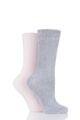 Women's 2 Pair Elle Chenille Boot Socks - Opal Pink