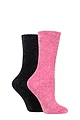 Women's 2 Pair Elle Chenille Boot Socks - Rose / Charcoal