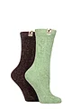 Women's 2 Pair Elle Cable Knit Chenille Boot Socks - Forager
