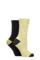 Ladies 2 Pair Elle Velvet Soft and Sparkle Boot Socks - Autumn Apple