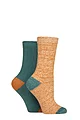 Women's 2 Pair Elle Velvet Soft and Sparkle Boot Socks - Marmalade