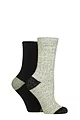 Women's 2 Pair Elle Velvet Soft and Sparkle Boot Socks - Storm