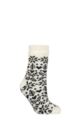 Women's 1 Pair Elle Faux Fur Chenille Cable Slipper Socks - Off White