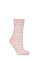 Women's 1 Pair Elle Faux Fur Chenille Cable Slipper Socks - Soft Pink