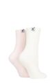 Ladies 2 Pair Elle Chenille Leisure Socks - Pink Pearl