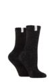 Women's 2 Pair Elle Chenille Leisure Socks - Black