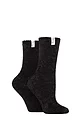 Women's 2 Pair Elle Chenille Leisure Socks - Black