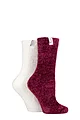 Women's 2 Pair Elle Chenille Leisure Socks - Raspberry Joy
