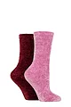 Women's 2 Pair Elle Chenille Leisure Socks - Smokey Pink