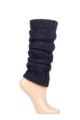 Ladies 1 Pair Elle Chunky Cable Knit Leg Warmers - Navy