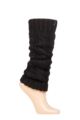 Ladies 1 Pair Elle Chunky Cable Knit Leg Warmers - Black