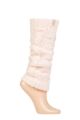 Ladies 1 Pair Elle Chunky Cable Knit Leg Warmers - Ballet Pink