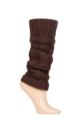 Ladies 1 Pair Elle Chunky Cable Knit Leg Warmers - Chocolate