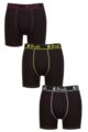 Mens 3 Pack Pringle Bamboo Boxers - Black Purple / Green / Light Blue