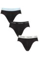 Mens 3 Pack Calvin Klein Cotton Stretch Hip Briefs - Black / Rain Dance