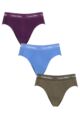 Mens 3 Pack Calvin Klein Cotton Stretch Hip Briefs - Cheshire Purple / Active Blue / Army