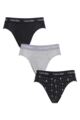 Mens 3 Pack Calvin Klein Cotton Stretch Hip Briefs - Black / Grey / Logo