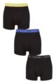 Mens 3 Pack Calvin Klein Cotton Stretch Trunks - Black / Green Bloom