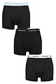 Mens 3 Pack Calvin Klein Cotton Stretch Trunks - Black / Rain Dance