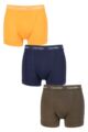 Mens 3 Pack Calvin Klein Cotton Stretch Trunks - Orange / Blue Shadow / Process Green