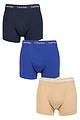 Mens 3 Pack Calvin Klein Cotton Stretch Trunks - Shoreline / Clematis / Travertine